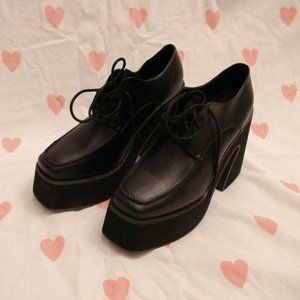 Platform Derbies With Square Toes